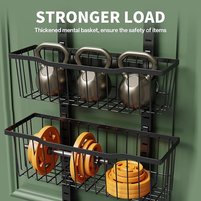 Eastherry Over The Door Organizer，8-Tier Over The Door Pantry Organizer with Adjustable Baskets，Metal Hanging Pantry Organizers and Storage for Kitchen, Back of Door Seasoning Rack (Black) - Image 4