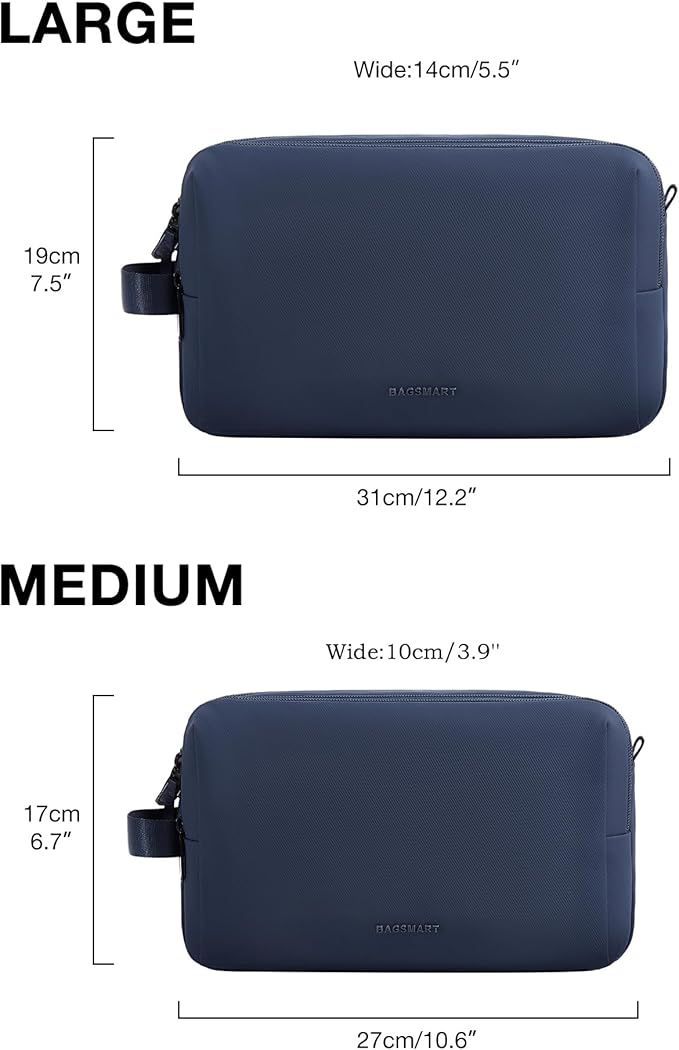 BAGSMART Toiletry Bag for Men, Travel Toiletry Organizer Dopp Kit Water-resistant Shaving Bag for Toiletries Accessories, Door Room Essentials,Navy Blue-large - Image 7