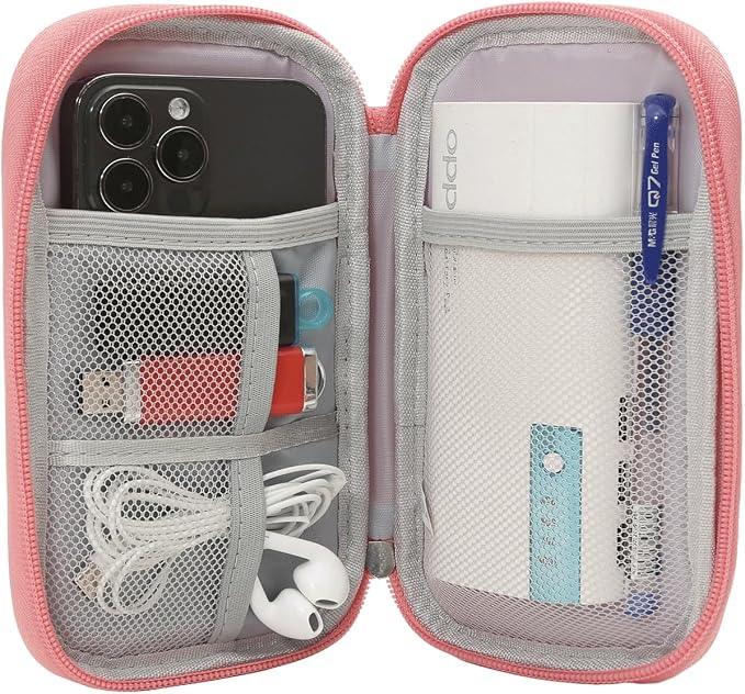 CAAORDKSO Electronic Organizer Travel Cable Accessories Bag, Electronic Organizer Case, Electronic Accessories Organizer Pouch Bag for Cable, Cord, Charger, Phone, Power Bank, Earphone (Pink) - Image 7