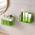 CGBE 2-Pack Cabinet Door Organizer, Self Adhesive Bathroom Shelves, Green | Acrylic Shower Caddy, Wall Mounted Storage, No Drilling, Automatic Draining, For Cabinet Door and Shower Wall by CGBE