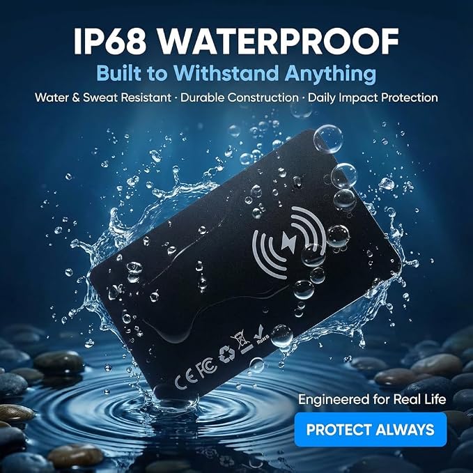 Wallet Tracker Card，IP68 Water Proof Tracking Card for Luggage Tags, Rechargeable Thin GPS Smart Finder for Luggage Tag,Passports and More Phone Finder(iOS Only) (Black) - Image 5