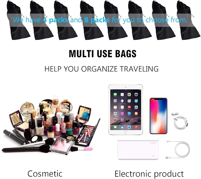 PlasMaller Shoe Storage Bags 100% Cotton with Drawstring for Men and Women for Travel Protecting and Storing Shoes - Image 8