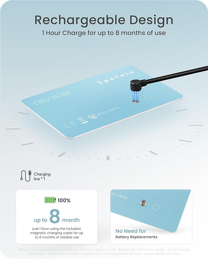 [ Apple Mfi Certified ] Wallet Tracker Card Works with Apple find My(iOS Only) Tracking Card, Rechargrable Smart Tracker, 1.7mm IP68 Waterproof Item Locator for Luggage, Passport, Bags-Blue - Image 3