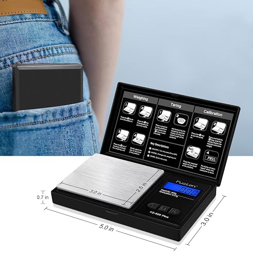 Fuzion Digital Pocket Gram Scale 0.01g x 500g - Small Food Scale with Tray | Easy of Use, Tare Function, 6 Modes Ounces Grains, Batteries Included, Mini Scale for Jewelry, Coins, Herb, Small Food - Image 5
