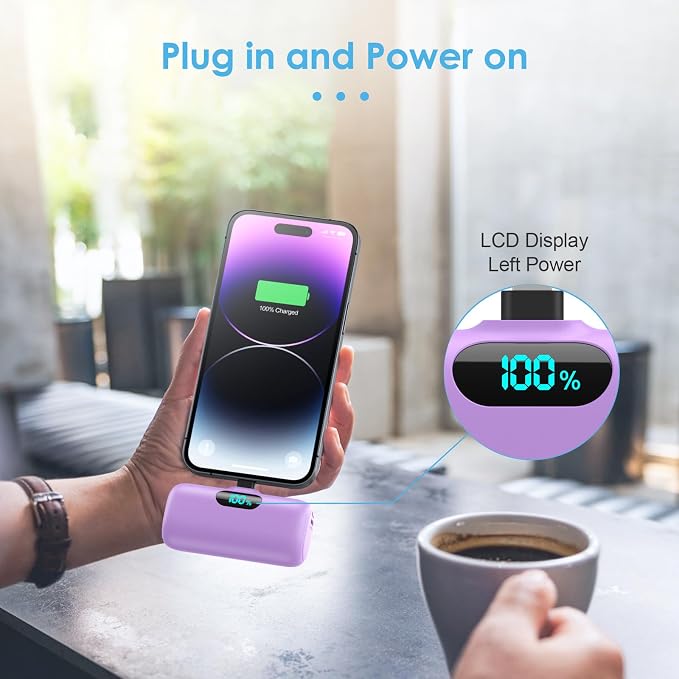 Mini Portable Charger USB C Power Bank,Upgraded 5000mAh PD Fast Charging Battery Pack Built-in USB-C Connector Travel Essential for iPhone17/17Pro/17Pro Max/Air/16 Plus/16Pro Max/15 Series,Android etc - Image 5