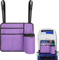 Airplane Seat Back Organizer & Storage, Airplane Tray Table Cover for Personal Items, Airline Seat Hanging Pockets Media Pouch,Reusable Travel Essentials,Fits Tablets,Cell Phone,Water Bottle (Purple) by Homakover