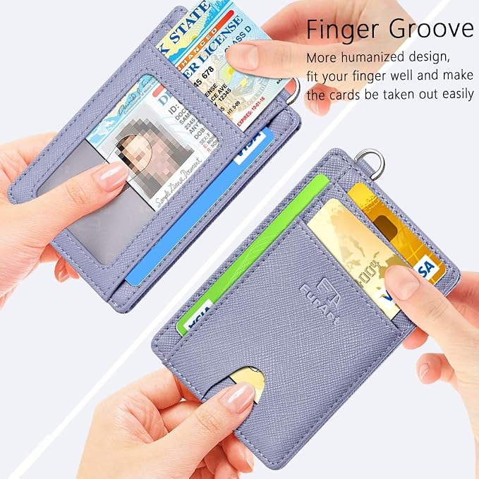 FurArt Slim Minimalist Wallet RFID Credit Card Holder for Men | slim minimalist compact rfid id window thin - Image 3
