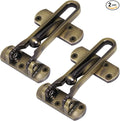 Topbuti Home Security Door Lock, 2 Pack Latch Guard Clasp Front Door Locks for Kids, Home Reinforcement Lock for Swing-in Doors, Hotel Door Latches, Thicken Solid Aluminium Alloy (Antique Brass) by Topbuti