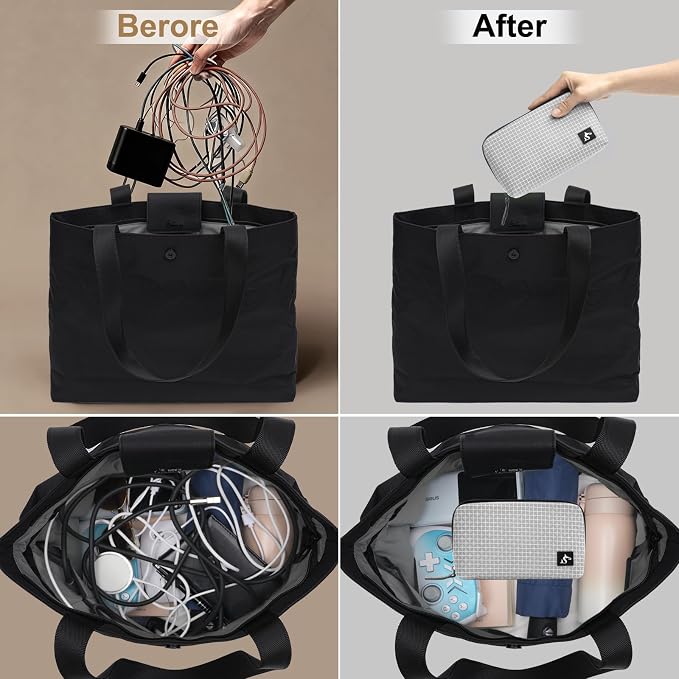 simtoper Small Electronics Organizer Travel Case – Slim Travel Cable Pouch for Small Tech Accessories, Cords, Chargers, Earbuds – Lightweight Mini Tech Bag for Backpack, Business, Travel - Image 6