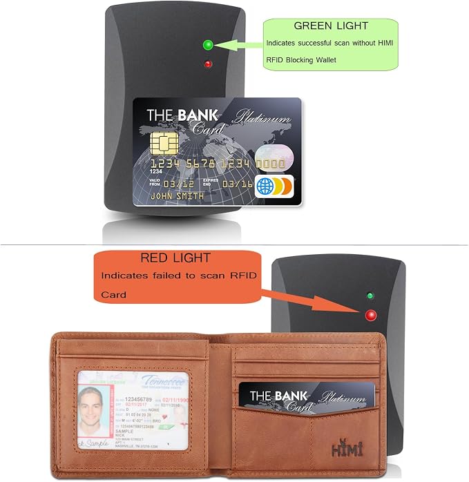 HIMI Wallet for Men-Genuine Leather RFID Blocking Bifold Stylish Wallet With 2 ID Window - Image 5