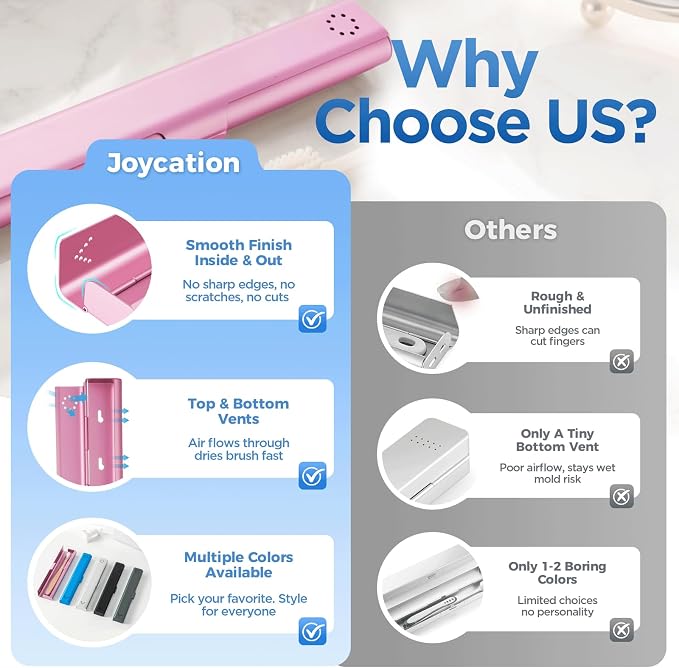 2 Pack Toothbrush Travel Case Aluminum, Portable Toothbrush Holders Travel, Manual Toothbrush Case Container for Traveling, Bathroom, Camping, Business Trip(Silver, Pink) - Image 5