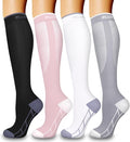4 Pairs Compression Socks for Women and Men-Circulation Best Support Socks for Running,Athletic,Cycling by Bluemaple