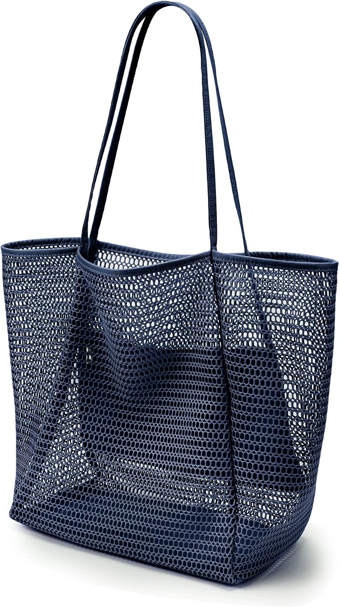 KALIDI Beach Mesh Tote Bag, Casual MAX 23L Summer Foldable Hobo Bag Women | Sandproof Widen Strap Large Shoulder Bag For Lake Pool Vacation Travel Picnic Grocery Market Shopping Carrier by KALIDI