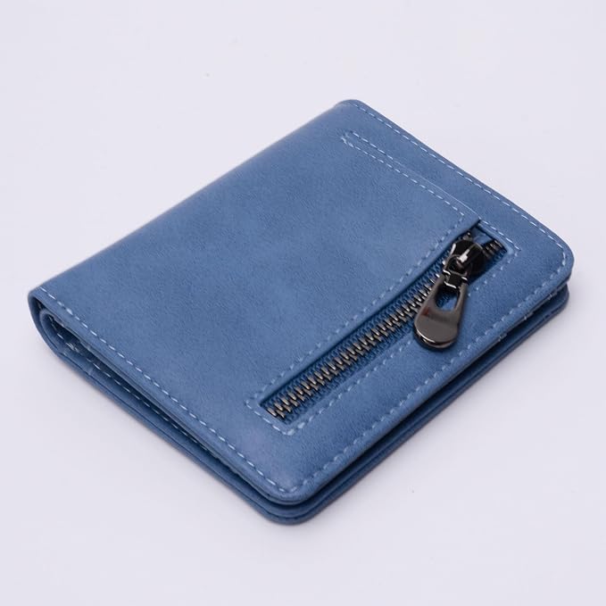 Alldaily Small RFID Wallet for Women Slim Compact Bifold Pocket Ladies Travel Mini Purse (Blue) - Image 4