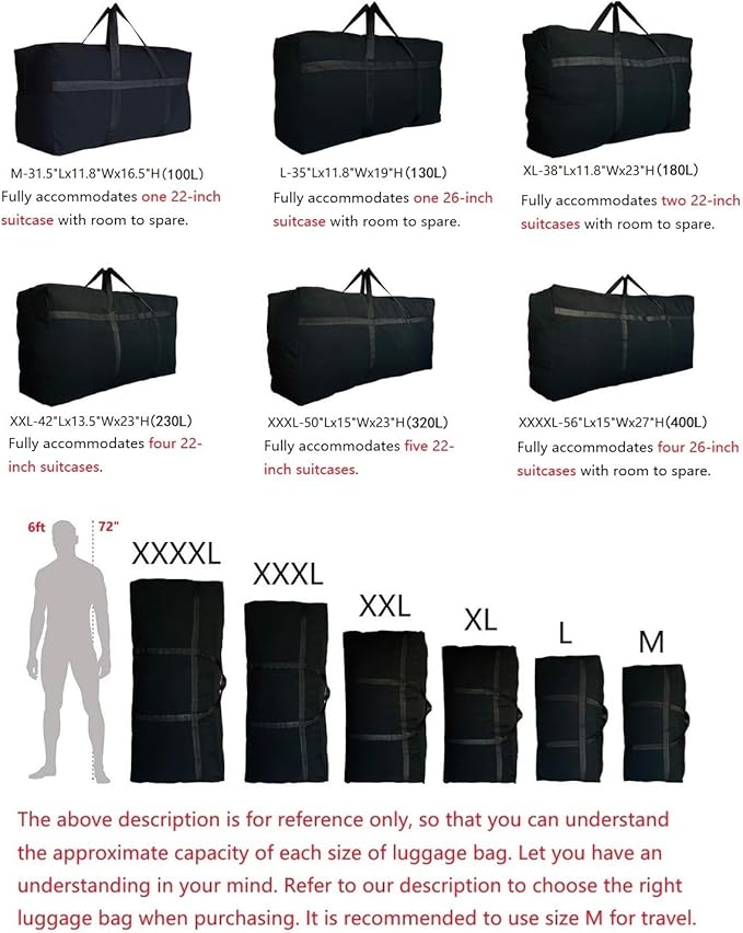 60 Gallon Extra Large Storage Bags Bins, Jumbo XXL Storage Tote Moving Bags Foldable Big XL Duffle Bag for Travel, Christmas Tree Bag - Image 2