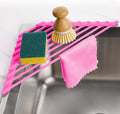 Tomorotec Roll Up Dish Drying Rack with Silicone Coating, Hot Pink | 304 Stainless Steel with BPA-Free Silicone, Triangle Design Maximizes Sink Corner Space, Fits Compact Kitchens And RVs by Tomorotec