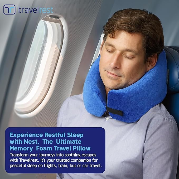 TRAVELREST Curl Neck Pillow Travel Essentials - Memory Foam Support - Grey | Breathable, Compact, Soft and Comfortable Design, Head & Shoulder Support For Long Flight Travel, Lightweight Washable Cover - Image 5