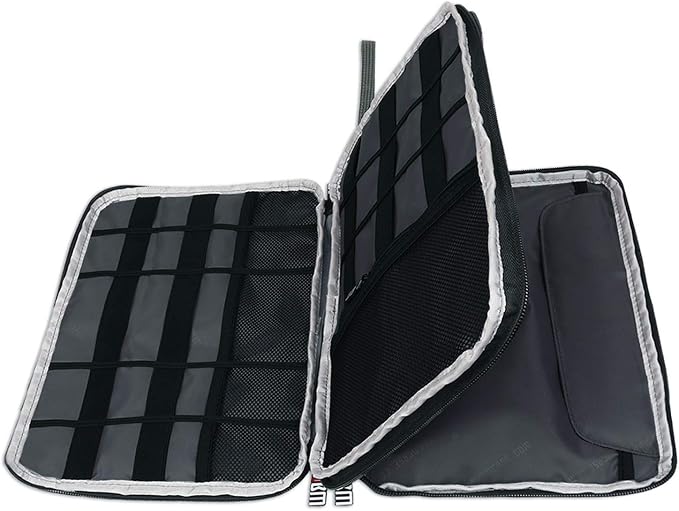 BUBM Double Layer Electronics Organizer, Travel Gadget Bag for Cables, Memory Cards, Flash Hard Drive and More, Fit for iPad or Tablet(up To 9.7")--Large, Dark Blue | Travel Gadget Bag For Cables, Memory Cards, Flash Hard Drive and More, Fit For iPad o... - Image 2