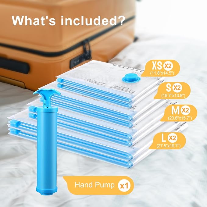 UPGOGO Vacuum Bags for Travel - Space Saver Combo 8 Pack - Image 2