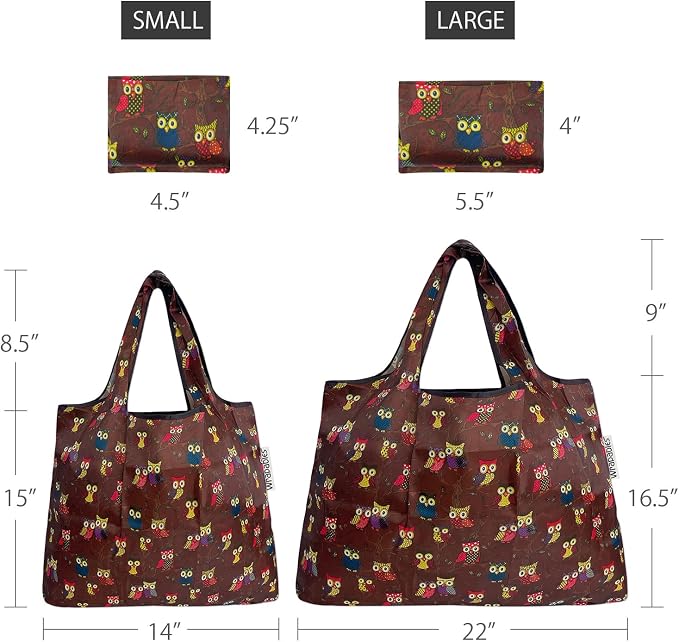 allydrew Large Foldable Tote Nylon Reusable Grocery Bags - Image 2