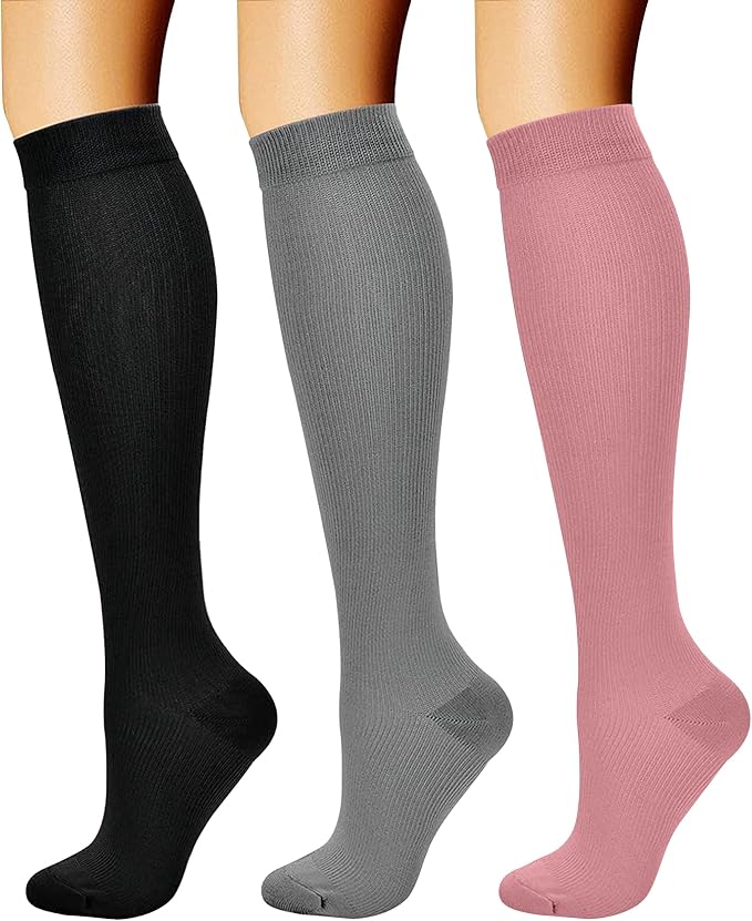 CHARMKING Compression Socks for Women & Men Circulation (3 Pairs) 15-20 mmHg is Best Support for Athletic Running Cycling by CHARMKING
