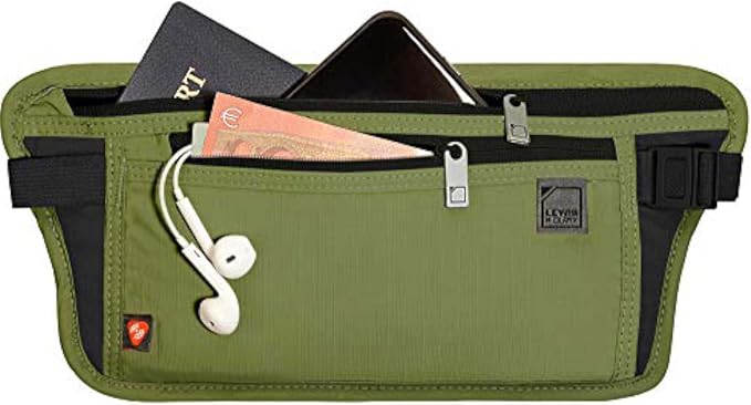 Lewis N. Clark Travel Money Belt Pouch, Slim RFID Blocking Anti Theft Waist Stash Pouches for Cash, Cards and Passport Holder by LewisNClark