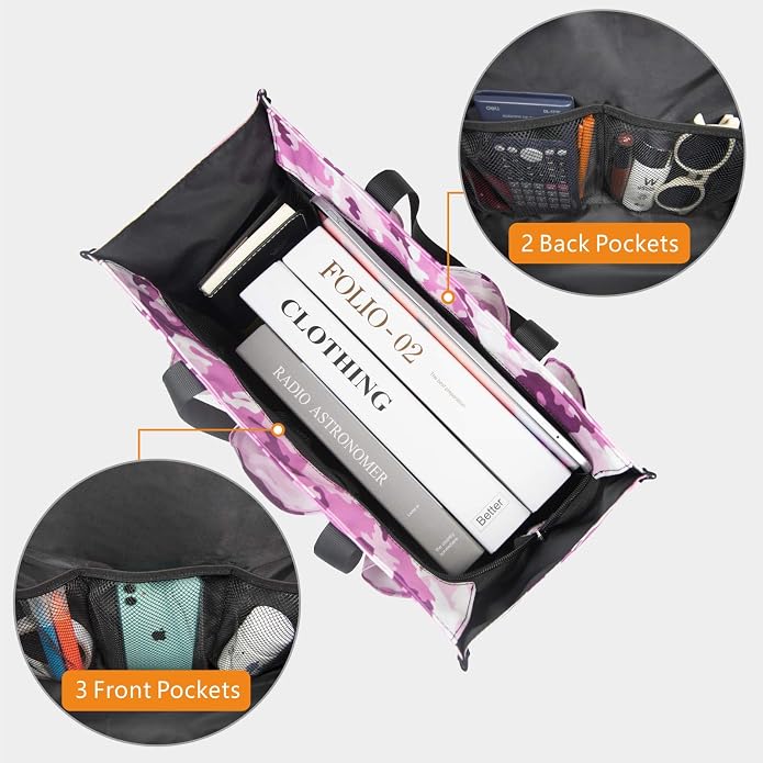 TOPDesign Utility Water Resistant Tote Bag with 13 Pockets, Top Zipper Closure & Thick Bottom Support, for Working Women - Image 4