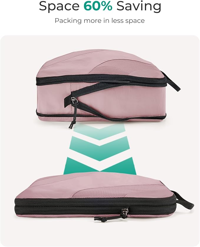BAGSMART Compression Packing Cubes for Travel | Lightweight suitcase organizers bag set, space-saving double zipper expansion for carry-on luggage & travel organization - Image 3