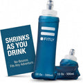 FITLY Soft Flask - Shrink As You Drink Soft Water Bottle for Hydration Pack - Folding Water Bottle Ideal for Running, Hiking, Cycling, Climbing & Rigorous Activity by FITLY