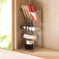 PAVSTINE Medicine Cabinet Organizer with Adjustable Dividers, Clear Vertical Layered Backward Slanting Shelves for Makeup Brush/Lip Gloss/Mascara Storage (3-Tier Slant-Gentle Slant) by PAVSTINE