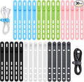 30 Pcs Silicone Cable Ties, Cord Organizer Ties, Cord Ties Reusable, Cord Wrap Cable Organizer 5Inch Cable Management (6 Color) Cbfoeyk by Unknown