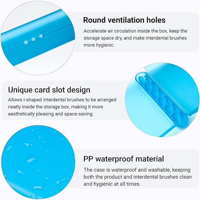 Interdental Brush Travel Case/Storage Case Compatible with TePe Interdental Brush, 2packs(Blue and Pink) - Image 4