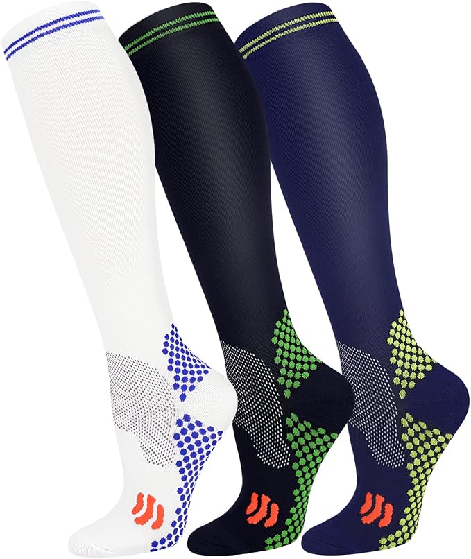FuelMeFoot 3 Pack Copper Compression Socks - Compression Socks Women & Men Circulation - Best for Medical,Running,Athletic by FuelMeFoot