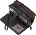 GAEKEAO Leather Credit Card Holder Wallet for Women RFID Blocking Large Capacity Bifold Zipper Card Case Organizer with Wristlet 45 Slots by GAEKEAO