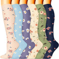 Sooverki Compression Socks for Women & Men 6 Pairs is Best Supportive Knee High Stockings for Circulation, Travel, Nurses by Sooverki