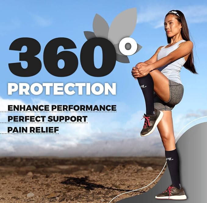 POWERLIX Compression Socks for Women & Men (Pair) for Neuropathy Swelling Pain Relief 20-30 mmHg Medical Knee-high Stockings - Image 2