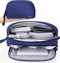 Skycase Travel Cable Organizer - Lightweight Water Resistant Dual-Layer Tech Pouch with Wrist Strap 9 Compartments Electronic Organizer Travel Case for Charger Cord Hard Drive,Medium,Blue by Skycase