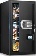 23.6" Tall Large Home Safe, 4.6 Cuft Safe Box with Fireproof Waterproof Bag | Security Safes for Home with Programmable Keypad Keys, Smart Alert, Mute Mode, Anti-theft Digital Safe fo Valuables by FOWORE