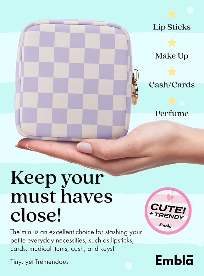 Makeup Bag for Women, Travel Cosmetic Organizer, Waterproof Toiletry Pouch | Small Nylon Cosmetic Bag with Zipper, Water-Resistant Beauty Pouch for Purse, Travel Essentials, Make up Case - Image 3