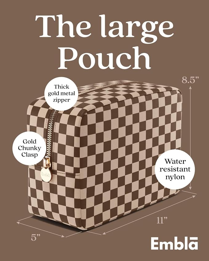 Makeup Bag for Women, Travel Cosmetic Organizer, Waterproof Toiletry Pouch | Large Nylon Cosmetic Bag with Zipper, Water-Resistant Beauty Pouch for Purse, Travel Essentials, Make up Case - Image 2