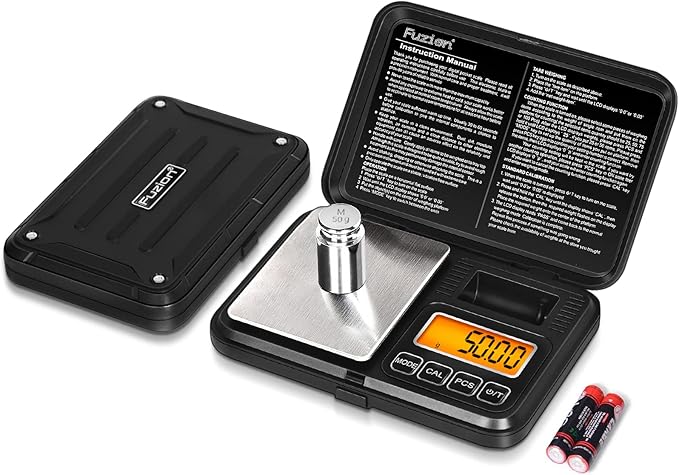 Fuzion Digital Pocket Gram Scale 200g/0.01g with 50g Calibration Weight | Easy Calibration, Tare and PCS, Mini Scale Grams Ounces Grains for Jewelry, Coins, Powder, Herbs, Spices (Battery Included) by Fuzion%C2%AE