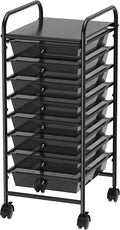 Simple Houseware 8 Drawers Rolling Utility Cart Art Craft Storage, Black | 1-Column, 30.25" Height, Lockable Wheels, for School, Office, Art Craft, and Paper Storage by SimpleHouseware