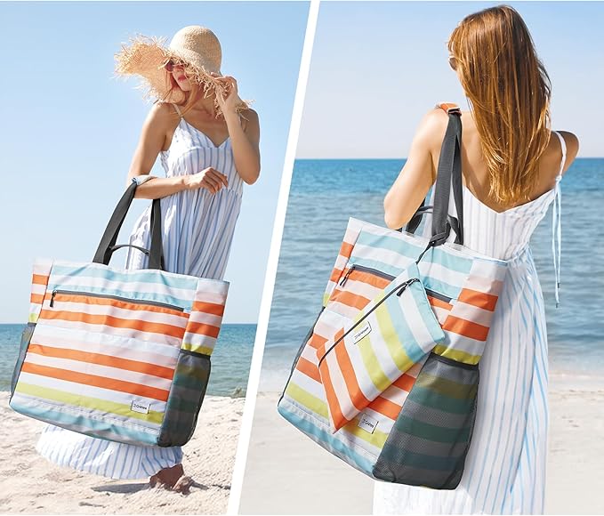 G4Free Beach Bag, Waterproof Sandproof Beach Tote Bag, Large Capacity Foldable for Women - Image 2