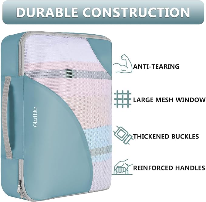 OlarHike 8 Set Packing Cubes for Travel,Gifts for Women Mom,Anti-Tearing Suitcase Organizer,with Over 1000 pcs Mesh Holes,Vacation Essentials & Accessories for Cruise Ship - Image 4
