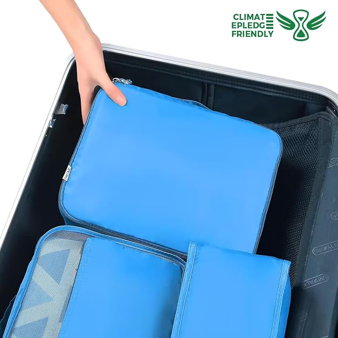 BAGAIL 8 Set Packing Cubes Luggage Packing Organizers for Travel Accessories-Light Blue - Image 6