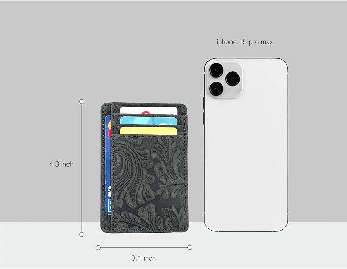 Leather RFID Blocking Slim Minimalist Wallet Front Pocket Card Holder - Image 4