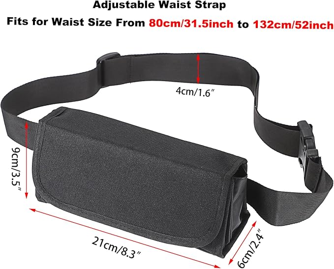 BSTKEY Euro Coin Holder Coin Dispenser, Fanny Pack with Banknote Waiters Purse Coin Sorter Coin Organizer, Black Coin Storage Bag with Belt for Waitress Server Collector Cashier Change - Image 2