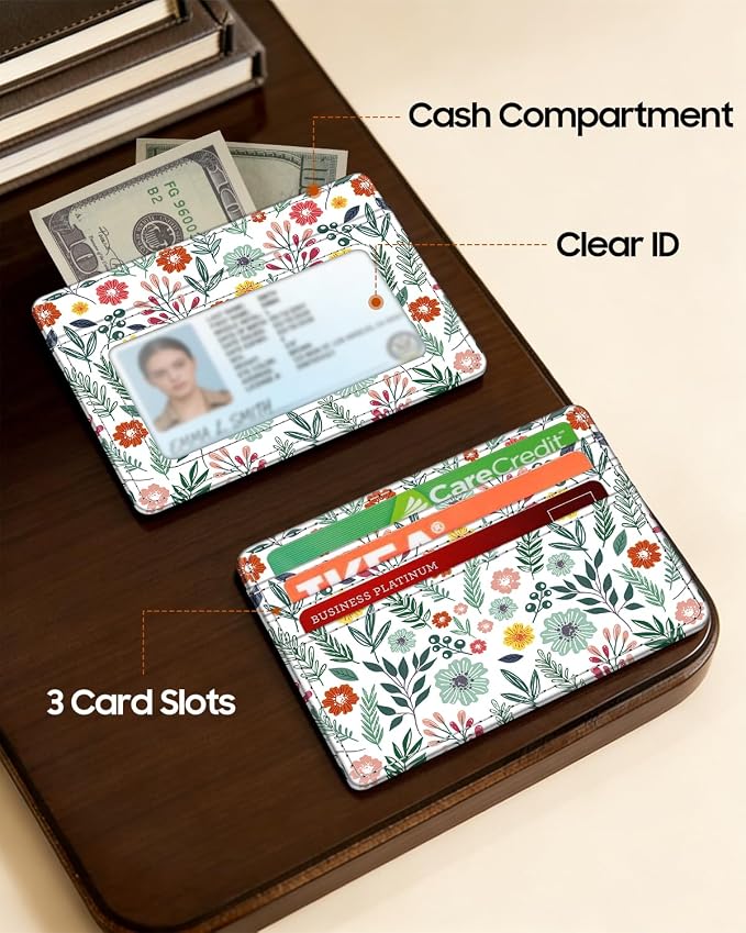 FINTIE Slim Minimalist Front Pocket Wallet RFID Blocking Credit Card Holder | Card Cases with ID Window for Men Women, spring - Image 2