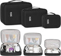 AKOZLIN Cable Organizer Bag, Padded Electronic Organizer Travel Case | Double Layer Cord Organizer Case 3pcs/set, DJ Cable File Accessories Bag with Adjustable Divider, Black by AKOZLIN