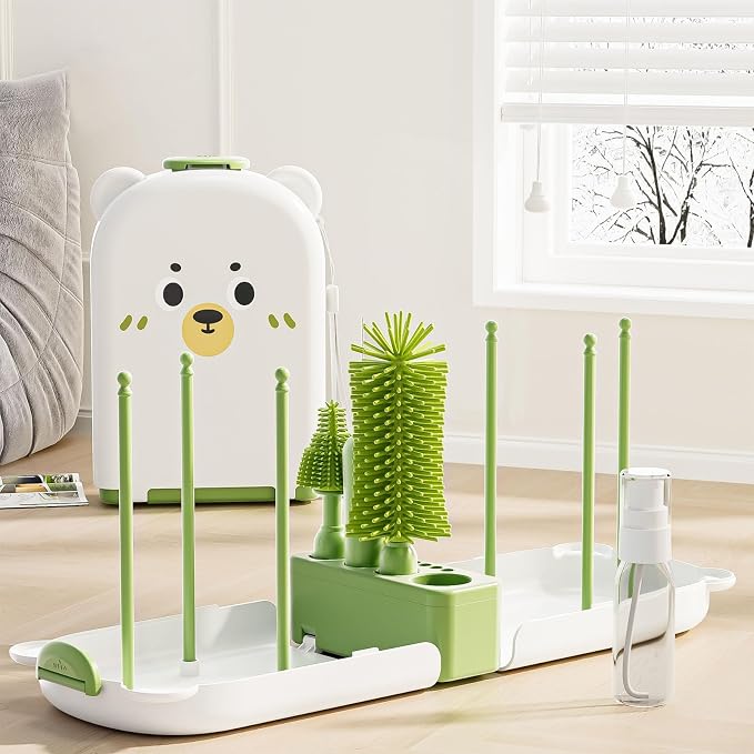 Travel Baby Bottle Cleaner Kit, 6-in-1 Brush Set for Bottles & Pumps | Compact Bottle Brush Set for Infant Feeding • Compact Travel Case • Bottles & Breast Pump Parts • BPA Free • On-the-Go - Image 8